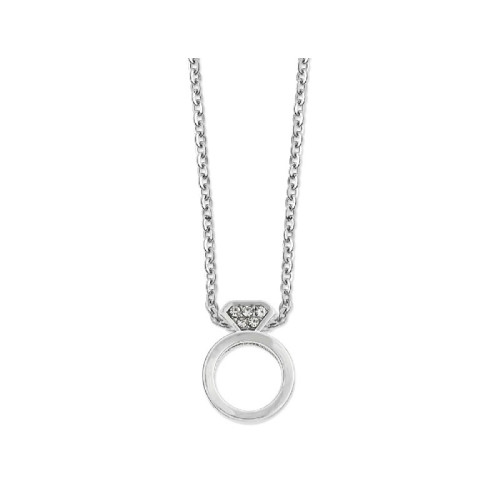 Cadena acero y anillo circonitas alloy - LM17CD