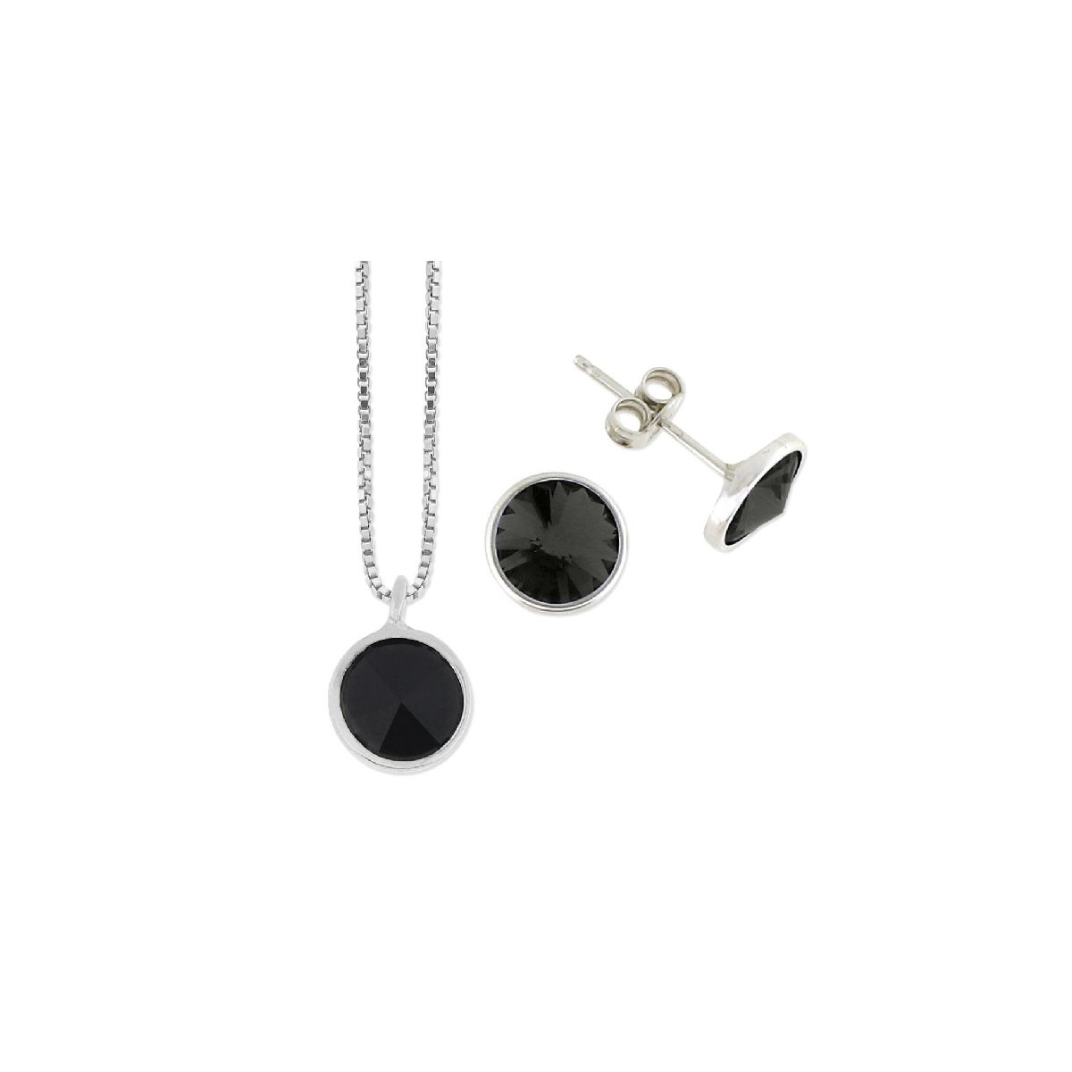 Conjunto plata y cristales Liska - LSW2015C-N