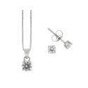 Colgante + pendientes plata y circonitas - LAD4164C