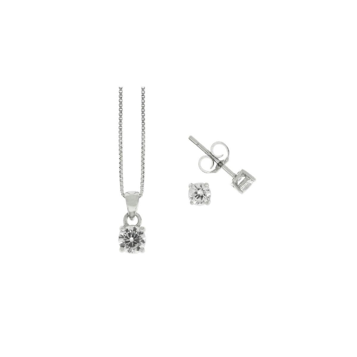 Colgante + pendientes plata y circonitas - LAD4164C