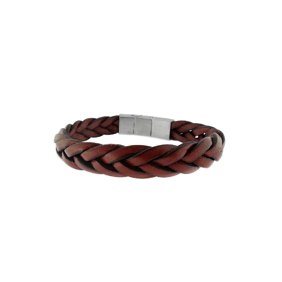 Pulsera acero y piel - 84BA1185