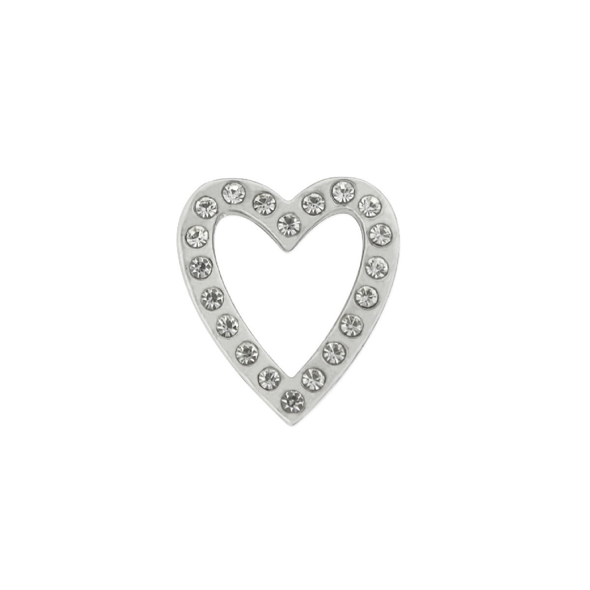 Charm corazón alloy y circonitas  - LM33