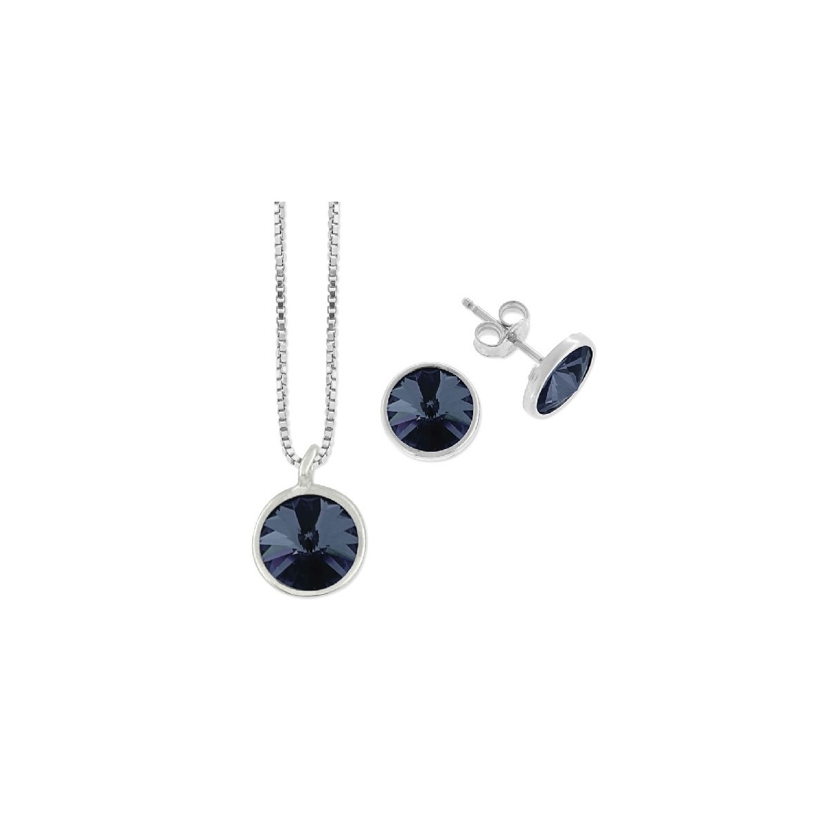 Conjunto plata y cristales Liska - LSW2015C-M
