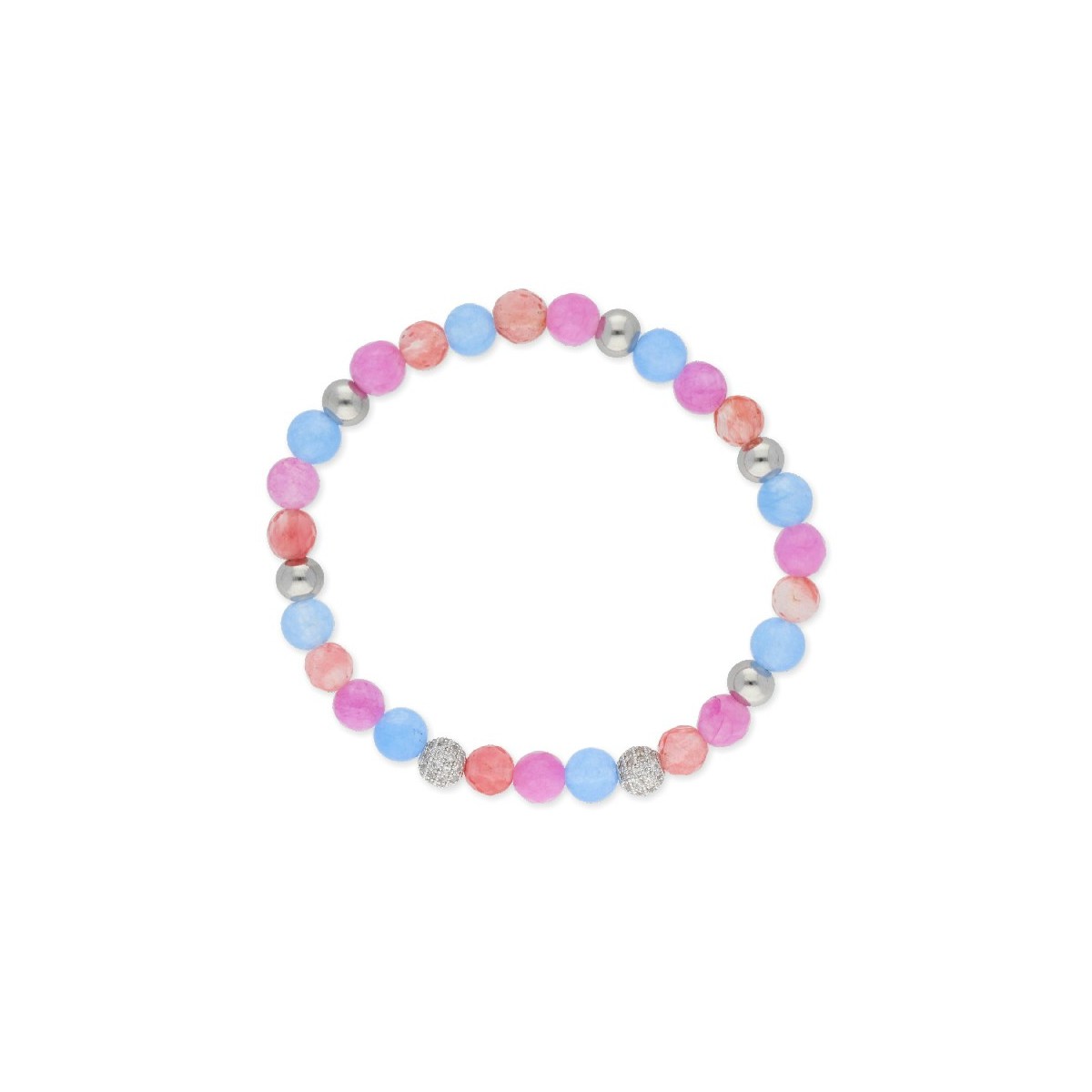 Pulsera acero y piedras naturales - SHA011