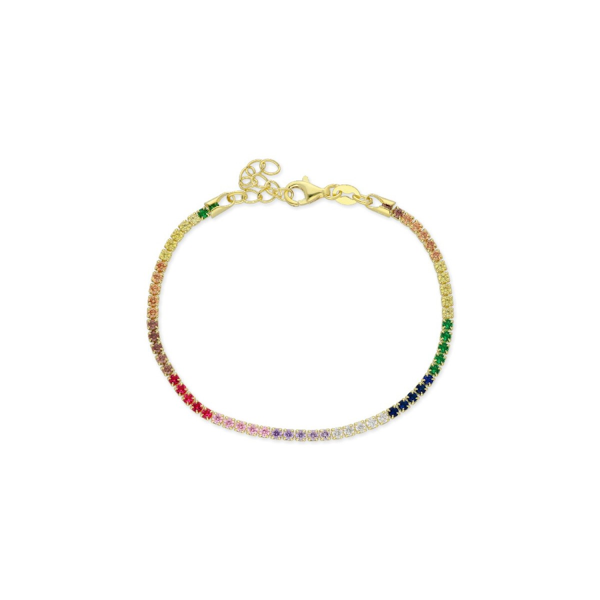 Pulsera plata y circonitas 2mm - LAD1074BR-DM