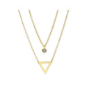 Collar triángulo plata y Liska crystals - LSW3158CL-D