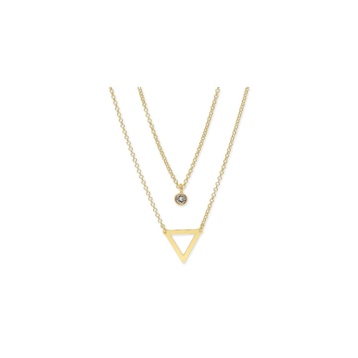 Collar triángulo plata y Liska crystals - LSW3158CL-D