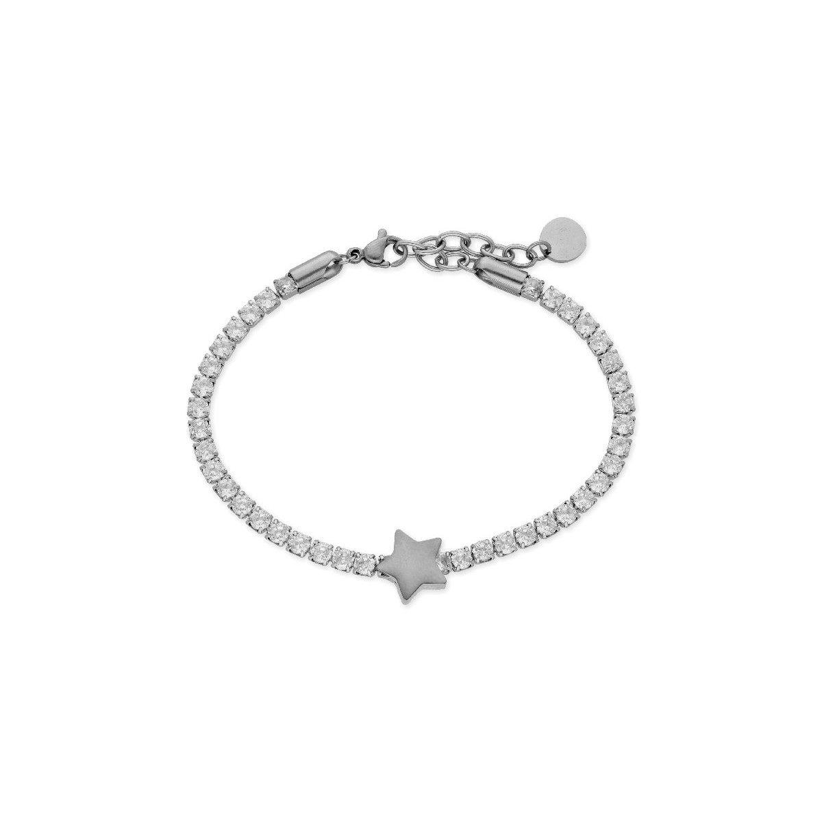 Pulsera estrella acero y circonitas - RIM03