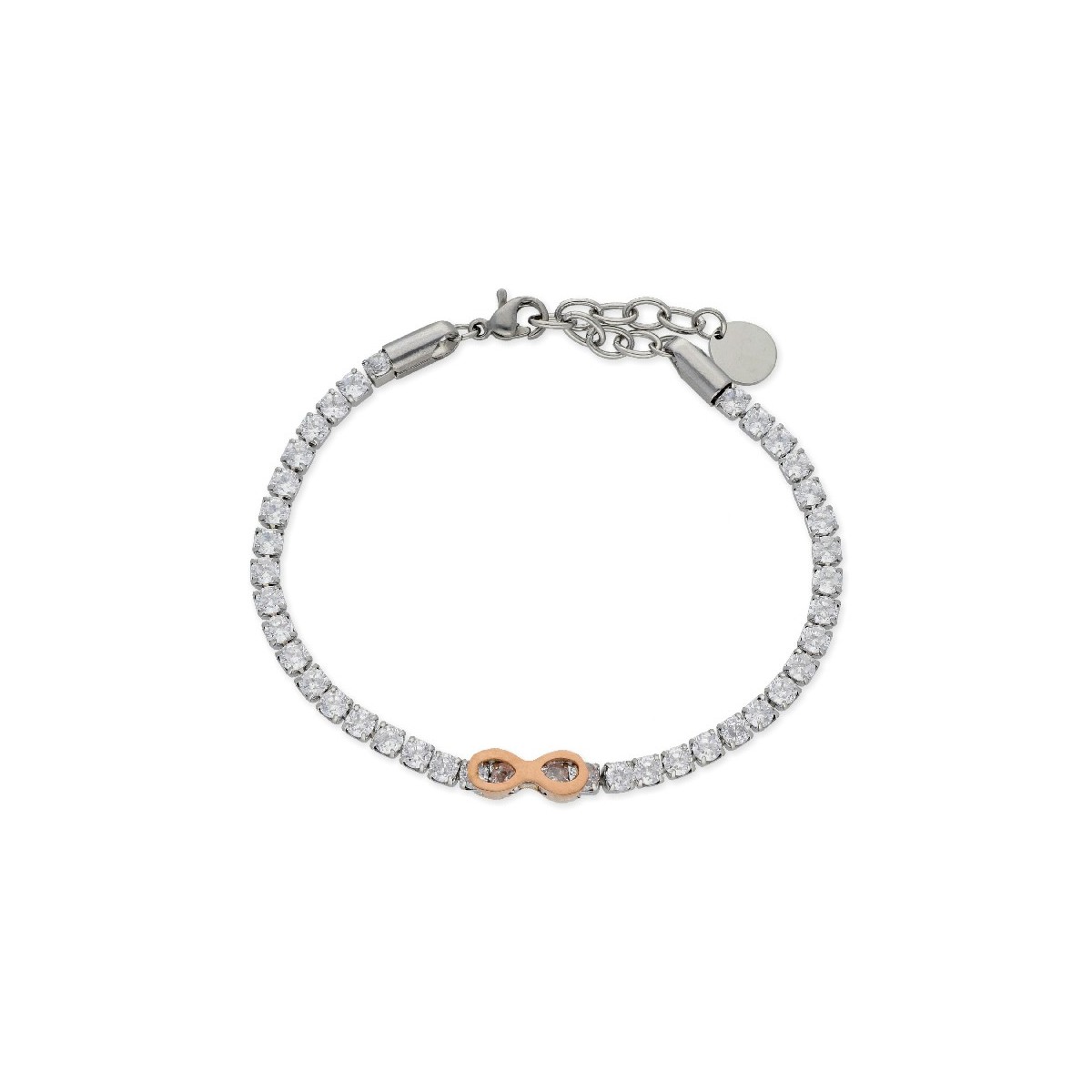 Pulsera infinito acero y circonitas - RIM04-R