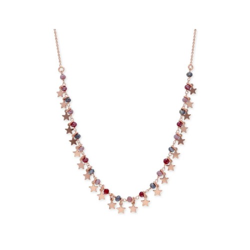 Collar estrellas plata y piedras natural - LAF2123CL