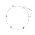Tobillera plata y cristales Liska - LSW0119TB
