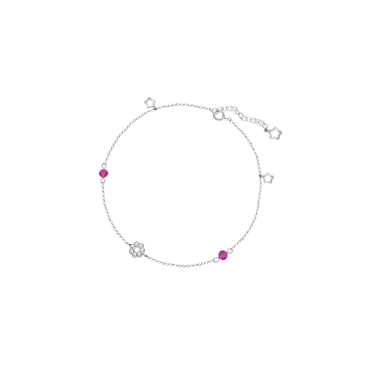 Tobillera plata y cristales Liska - LSW0119TB