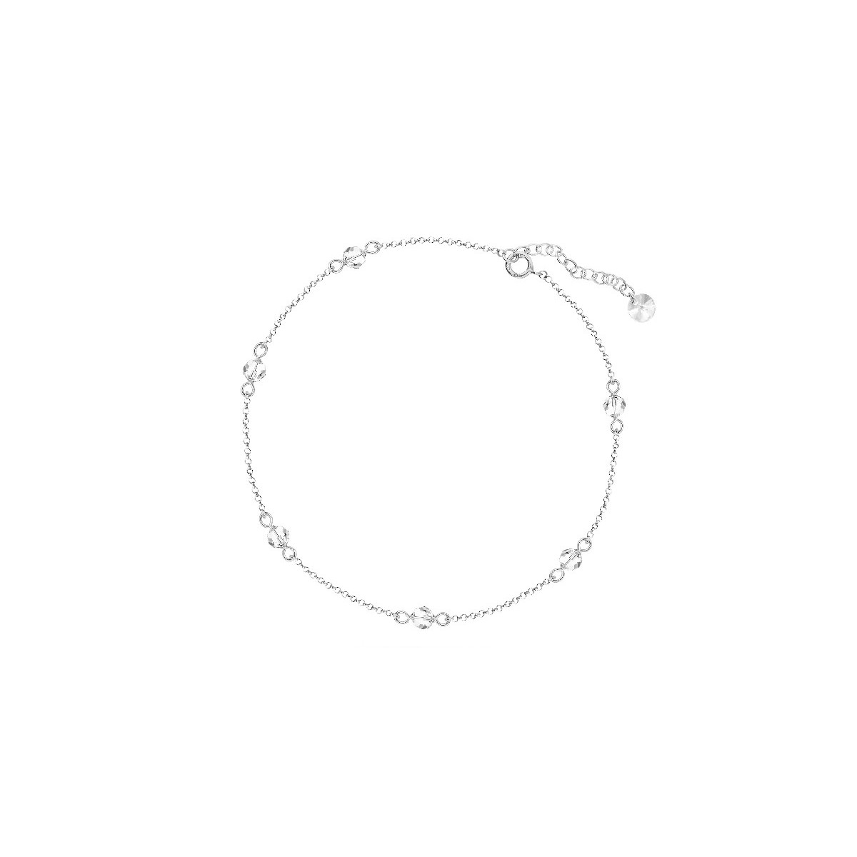Tobillera plata y cristales Liska - LSW0128TB