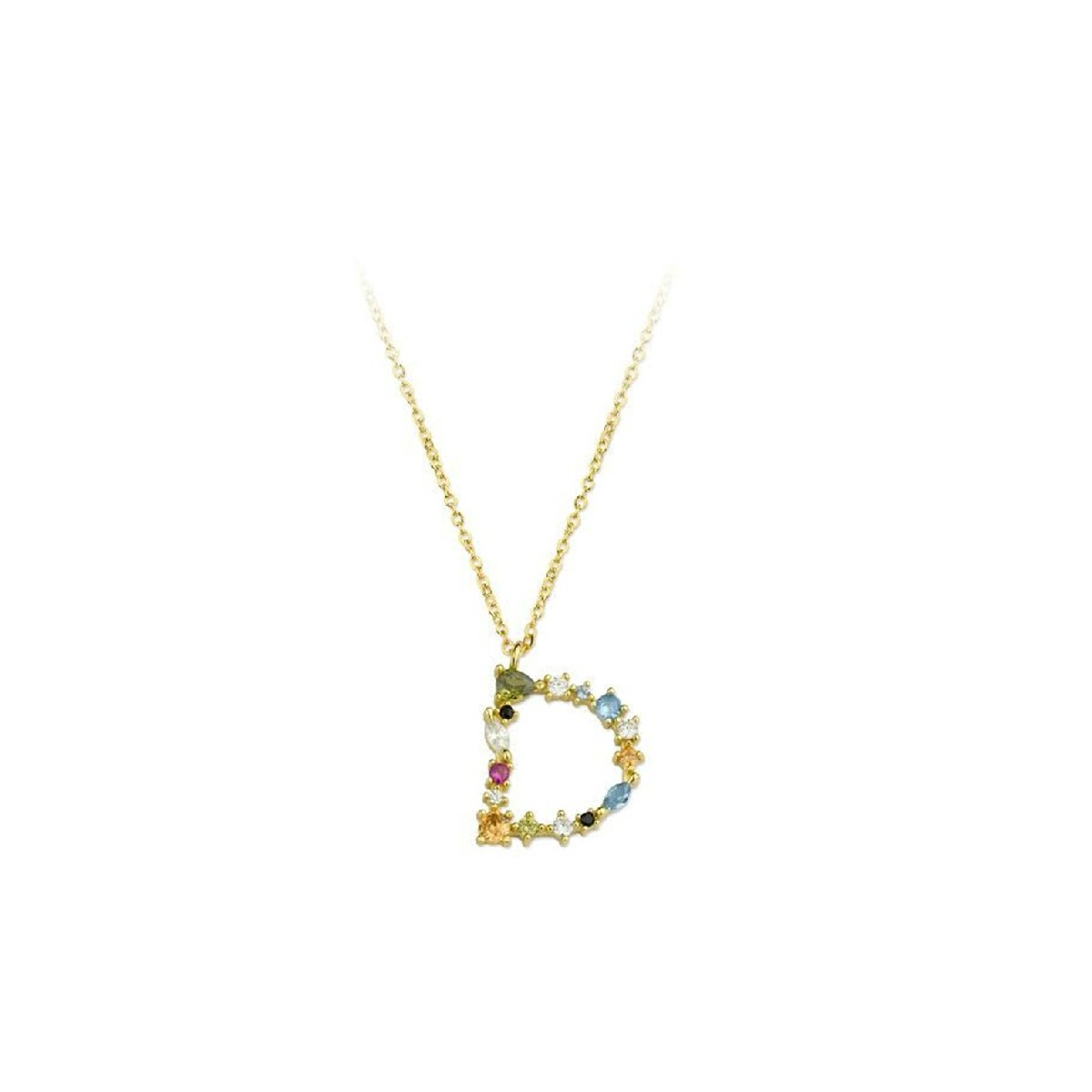Colgante letra plata y circonitas - LET01CL-DD