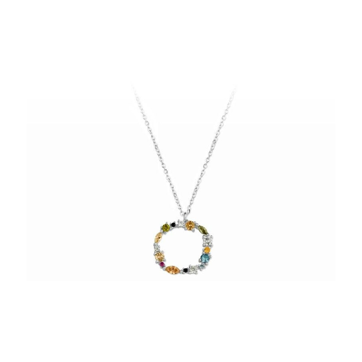 Colgante letra plata y circonitas - LET01CL-O