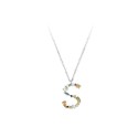 Colgante letra plata y circonitas - LET01CL-S