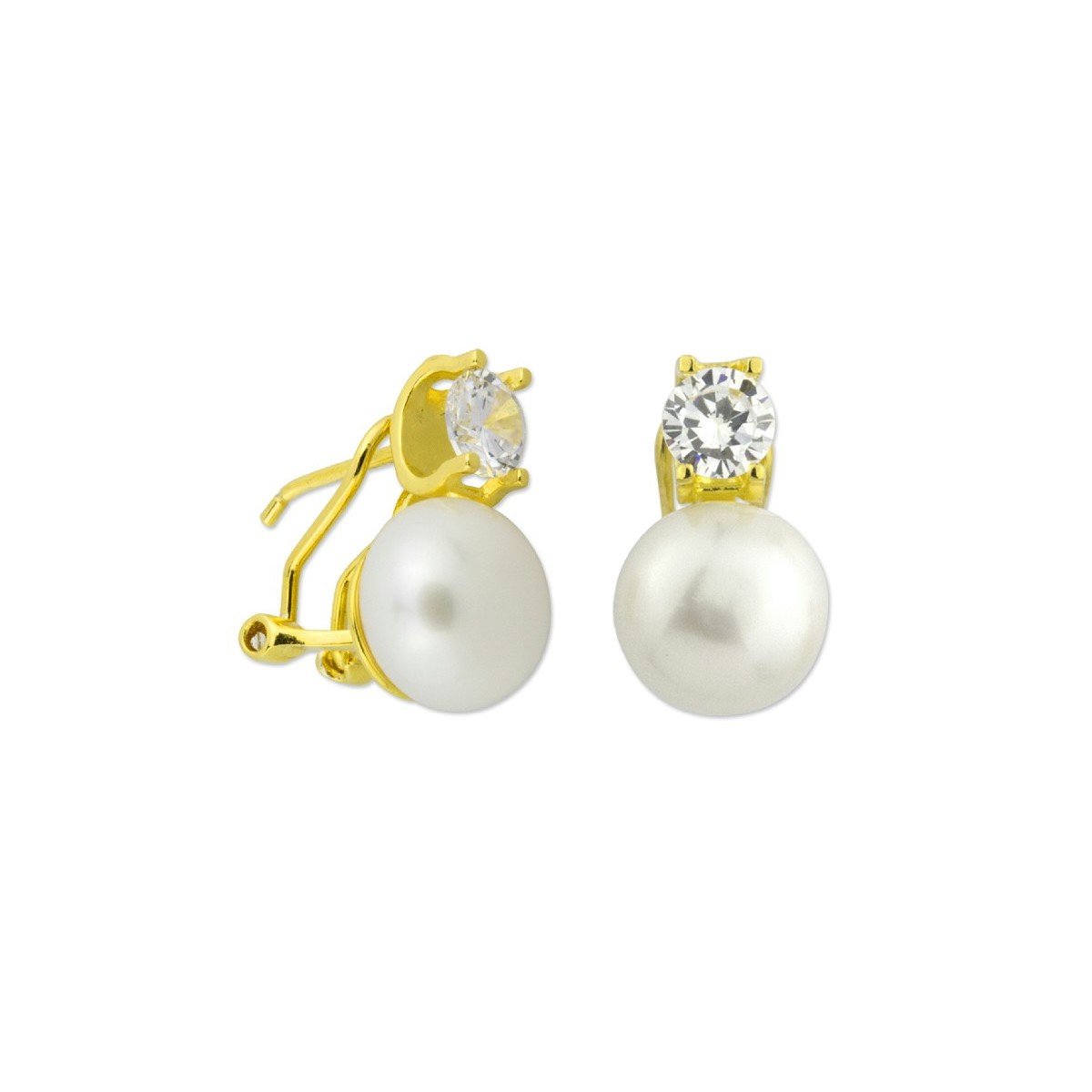 Pendientes plata, perlas y circonitas - MED085A-D