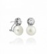Pendientes plata, perlas y circonitas - MED091A