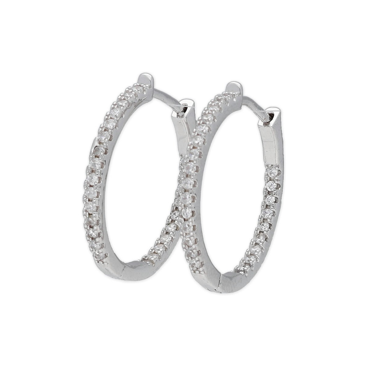 Pendientes plata y circonitas 22mm - MED141A