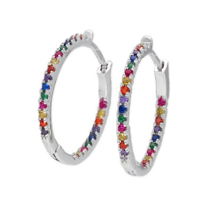 Pendientes plata y circonitas 22mm - MED144A