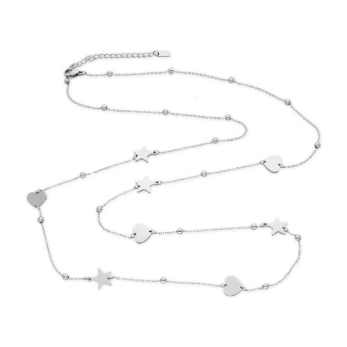 Collar estrellas y corazones acero-80+5 - RIM22CL