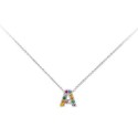 Colgante letra plata y circonitas - 1cm - LET02CL-A