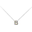 Colgante letra plata y circonitas  - 1cm - LET02CL-B