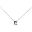 Colgante letra plata y circonitas-1cm - LET02CL-E