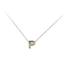 Colgante letra plata y circonitas-1cm - LET02CL-P