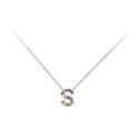 Colgante letra plata y circonitas-1cm - LET02CL-S