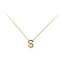 Colgante letra plata y circonitas-1cm - LET02CL-SD