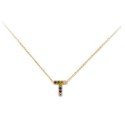 Colgante letra plata y circonitas-1cm - LET02CL-TD