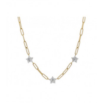 Collar estrellas acero y circonitas 40+5 - CH046CL-D