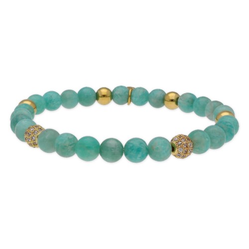Pulsera acero, circo y piedras naturales - SHA088