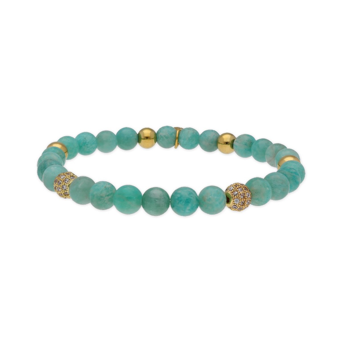 Pulsera acero, circo y piedras naturales - SHA088