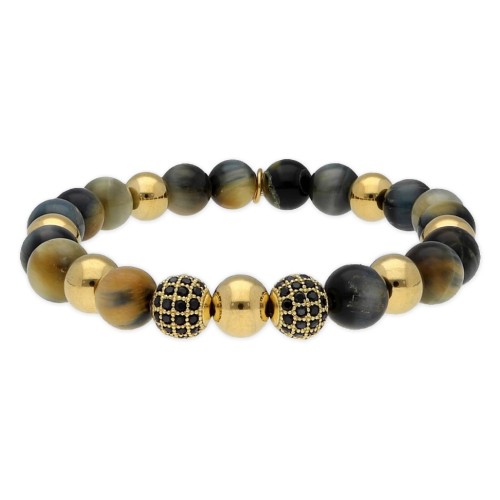 Pulsera acero, circo y piedras naturales - SHA078