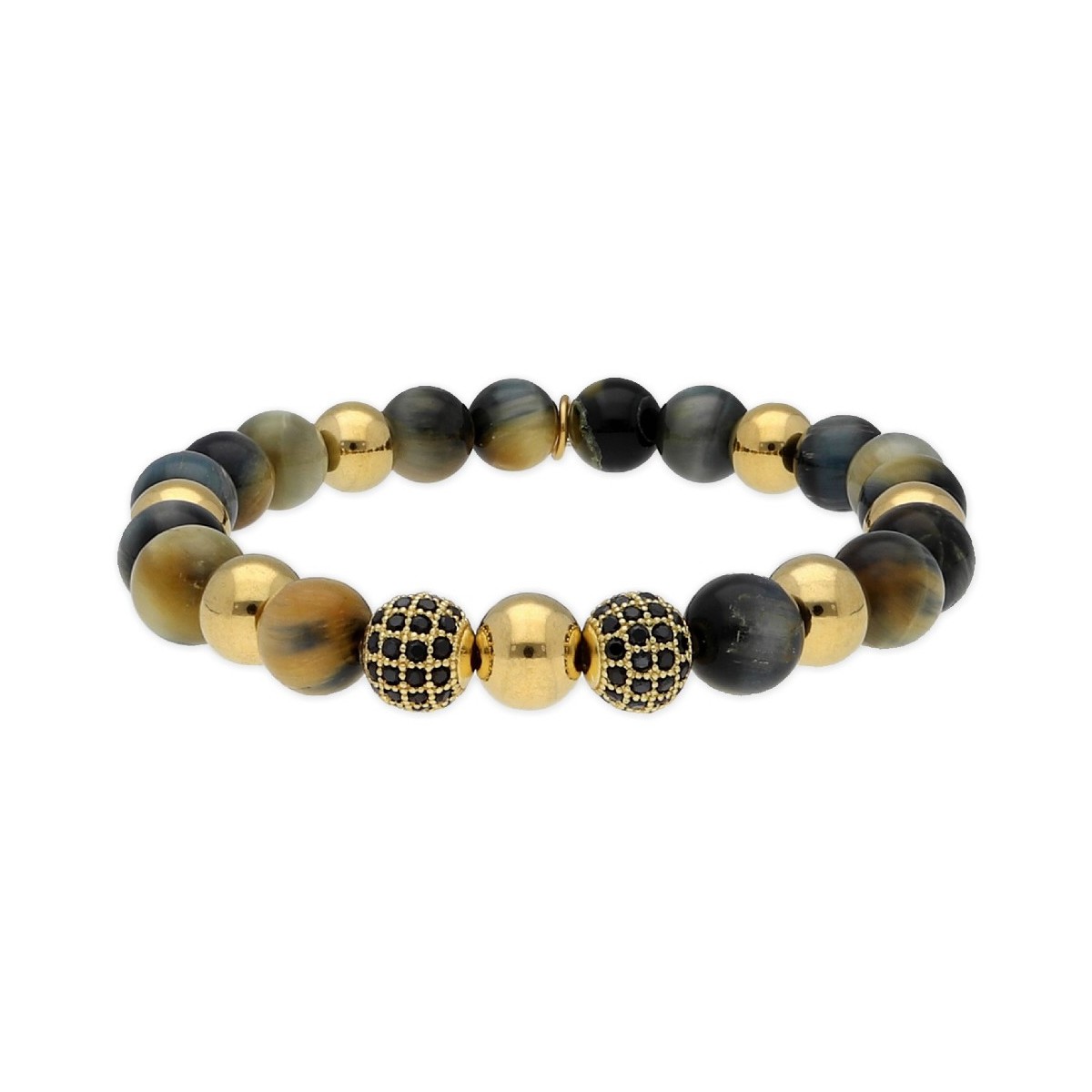 Pulsera acero, circo y piedras naturales - SHA078