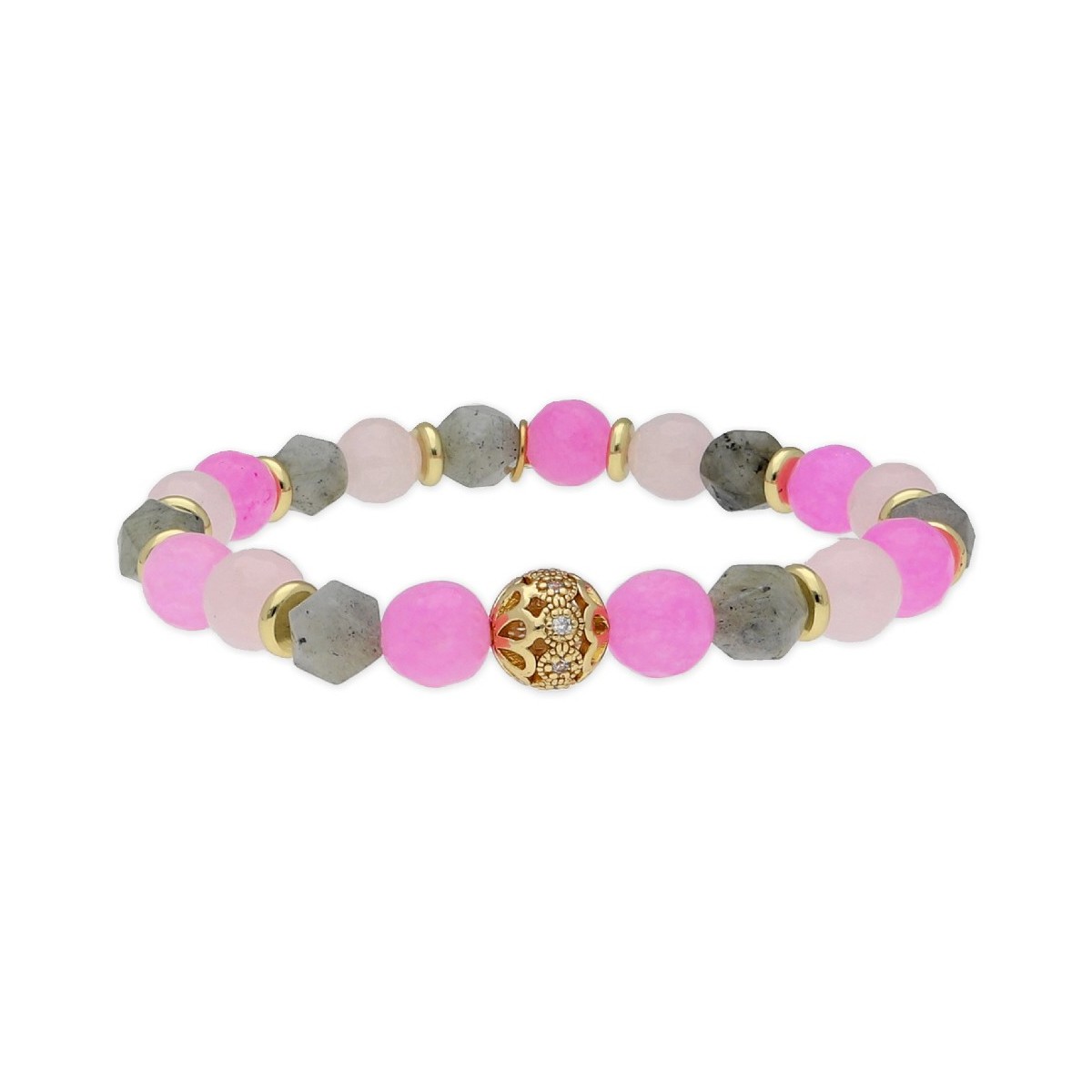 Pulsera acero, circo y piedras naturales - SHA083