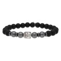 Pulsera acero budha y piedras naturales - BALI003BR