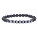 Pulsera acero y piedras naturales - RB084BR