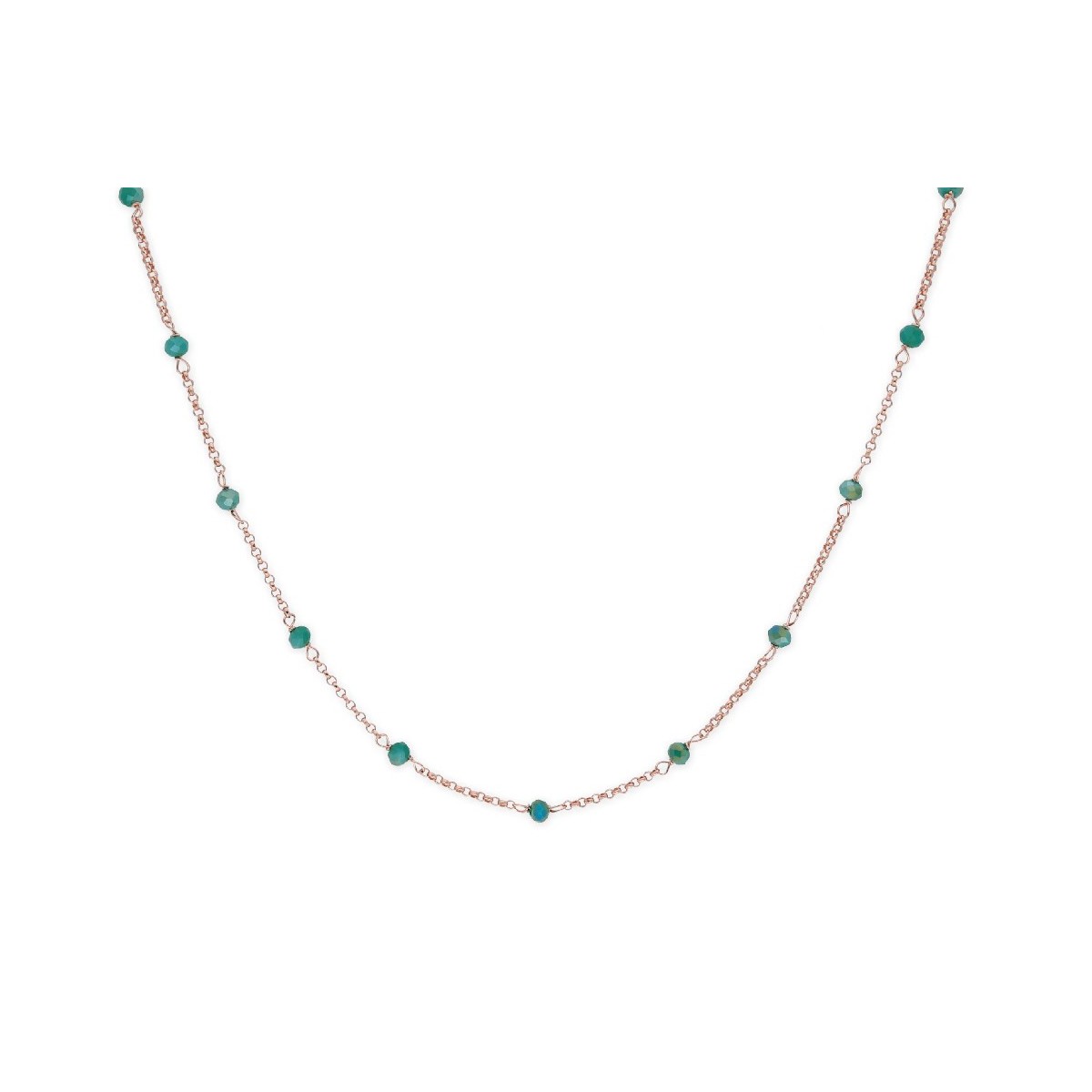 Collar plata y turquesa 37+4cm - LAF2167CL