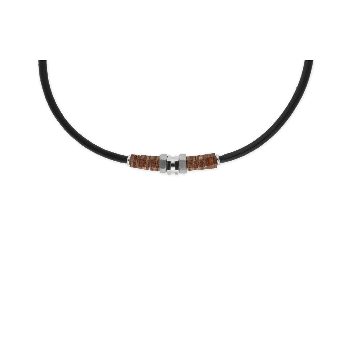 Colgante piel y acero - NAT069CL
