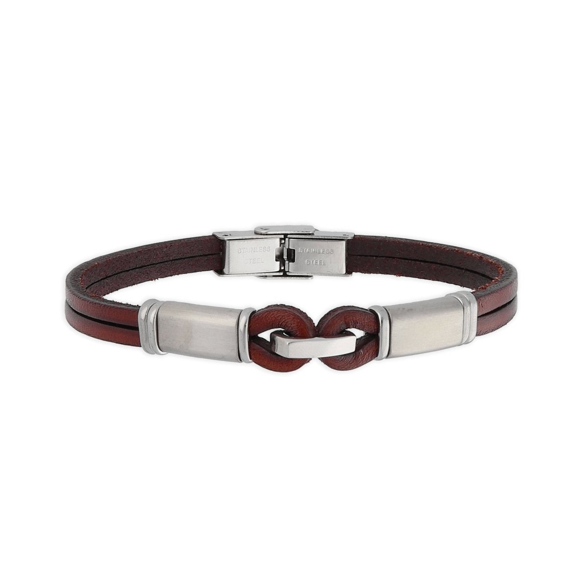 Pulsera piel y acero - 84BA1436-M