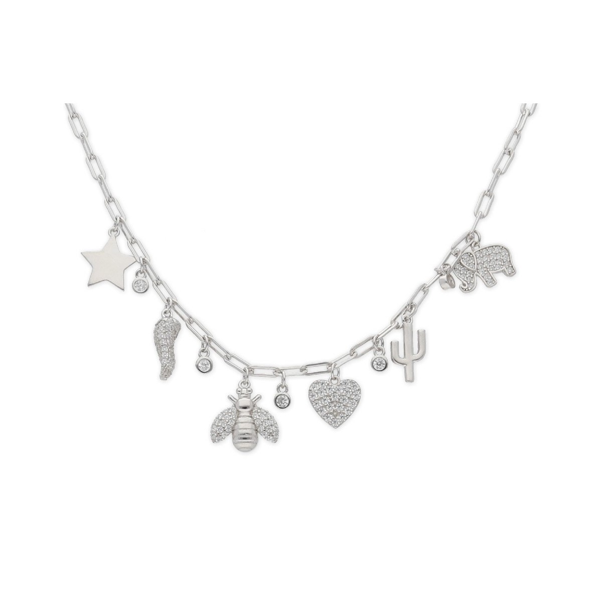 Collar plata y circonitas - LAD4634CL