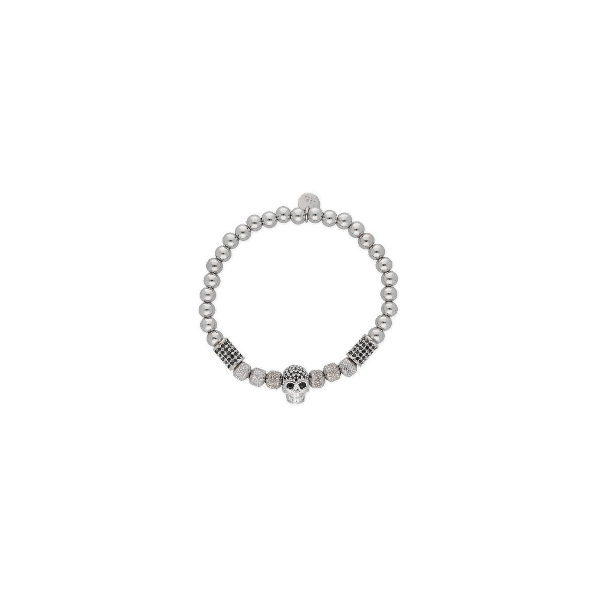Pulsera calavera acero y circonitas - RB124BR
