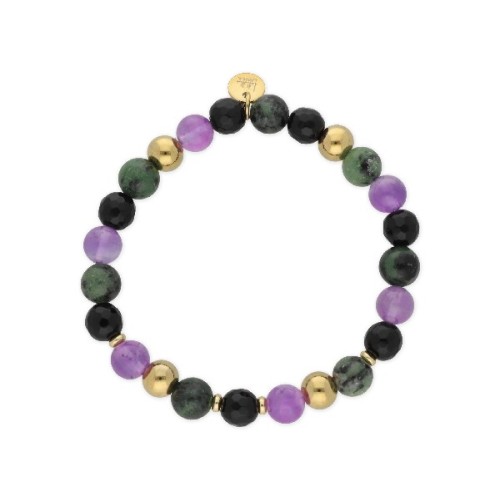 Pulsera acero y piedras naturales - SHA108