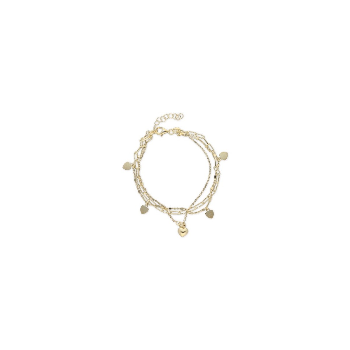 Pulsera corazones plata - LAF6263BR-D