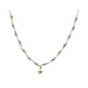 Collar estrellas plata y perlas - LAF6272CL-DG