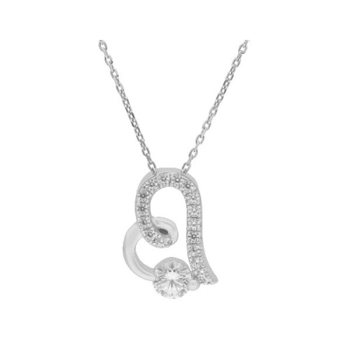Colgante corazón plata y circonitas - LAD7065CL
