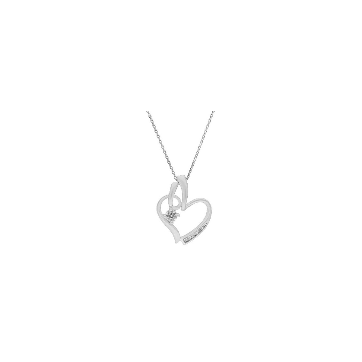 Colgante corazón plata y circonitas - LAD7062CL
